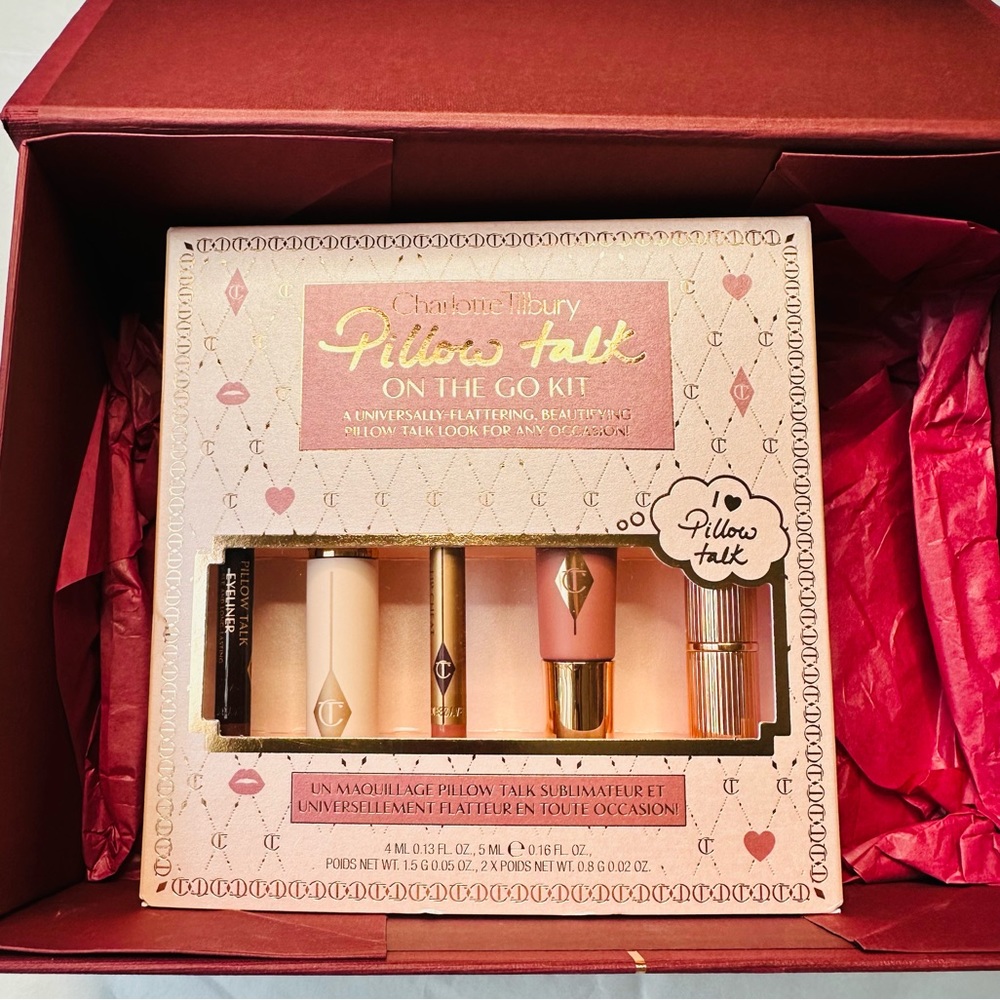 Gifted to GAB Charlotte Tilbury PILLOW TALK ON THE GO 5 Piece KIT & Keepsake Box - Picture 1 of 12